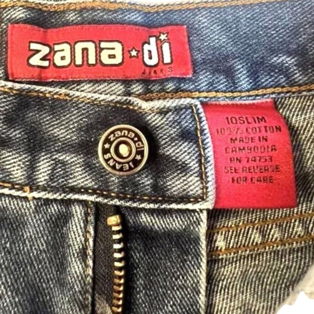 Vintage Y2K Girls Flare Jeans Size 10 Slim Blue Denim High Rise Retro Bootcut - Picture 4 of 15